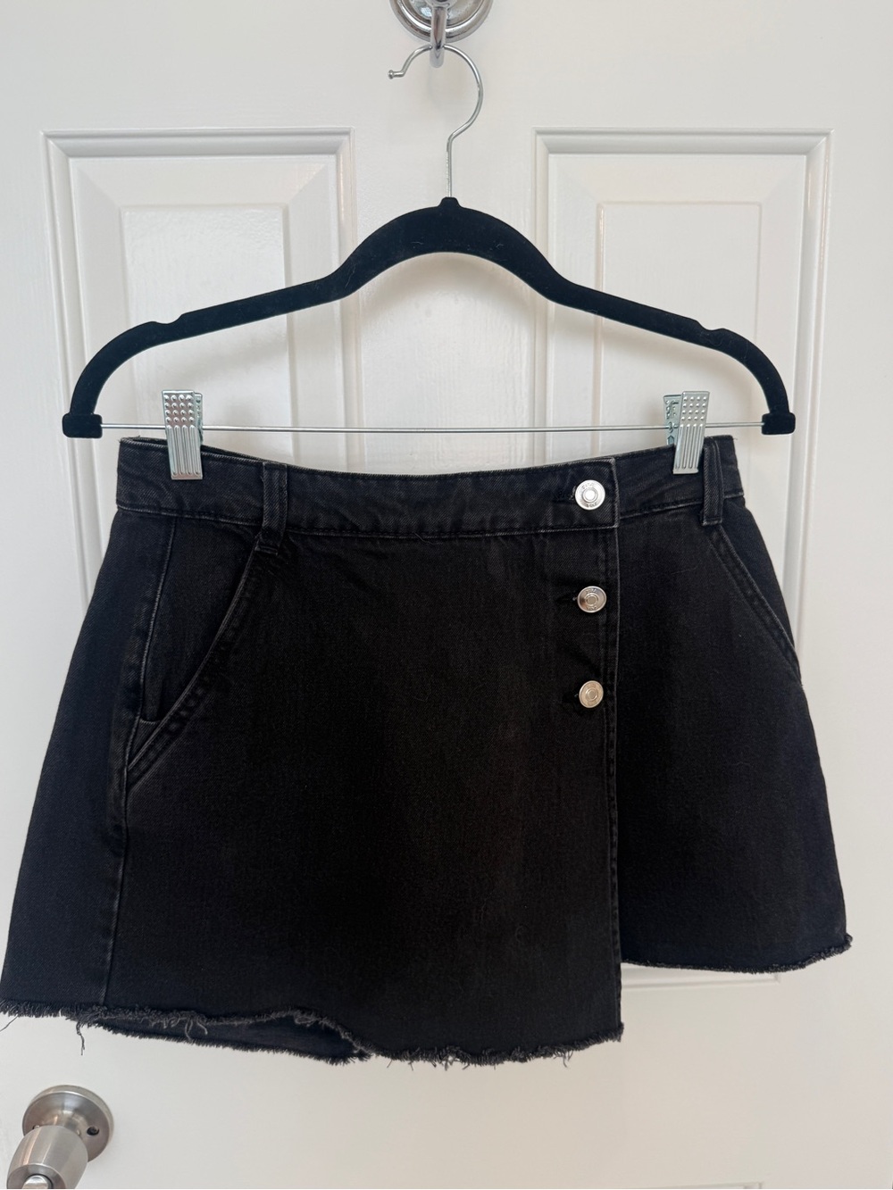 Zara Denim Wrap Skort | Black | Small